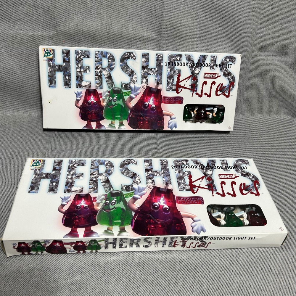 Vintage 1996 Hershey's 20‎ Count Kisses Novelty Light Set Christmas 2 Boxes